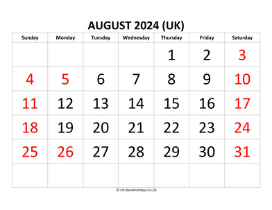 August 2024 PDF Calendar