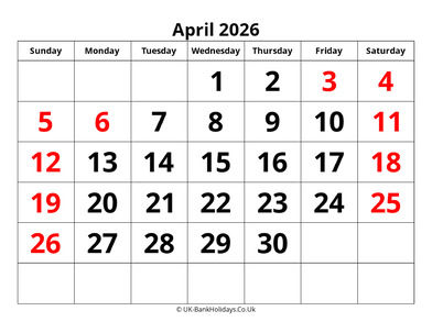 april 2026 pdf uk calendar