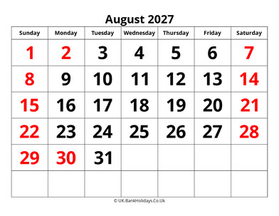august 2027 pdf uk calendar