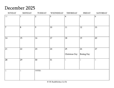 december 2025 editable uk calendar with holidays