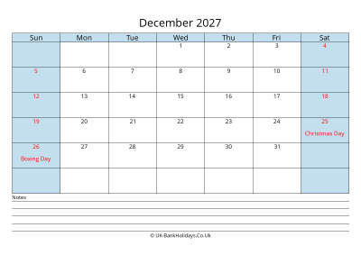 december 2027 monthly uk calendar printable