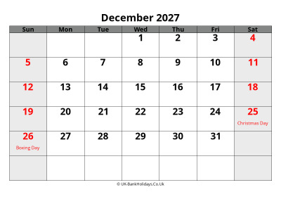december 2027 word uk calendar