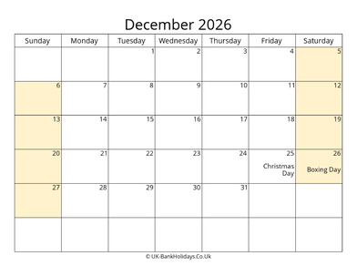 Editable December 2026 Calendar