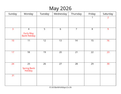 editable may 2026 monthly uk calendar