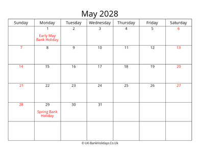 editable may 2028 monthly uk calendar