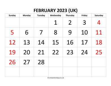 february 2023 pdf uk calendar
