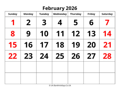 February 2026 PDF Calendar