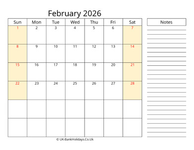 February 2026 Calendar That Work