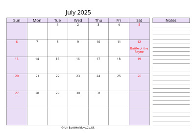 free printable july 2025 uk calendar