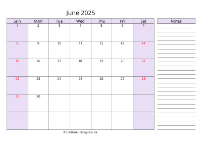 free printable june 2025 uk calendar