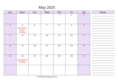 free printable may 2025 uk calendar