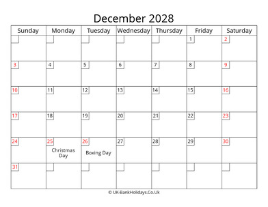 free printable uk calendar december 2028