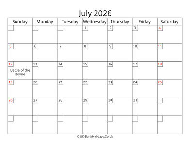 free printable uk calendar july 2026