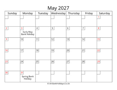 free printable uk calendar may 2027