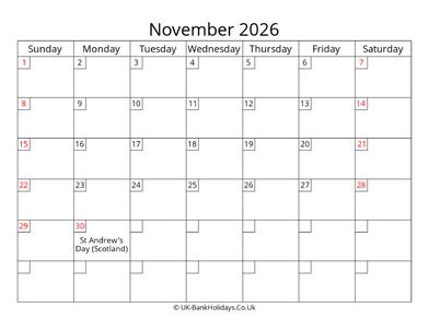free printable uk calendar november 2026