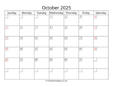 free printable uk calendar october 2025