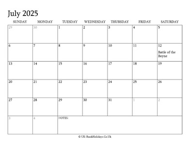 july 2025 editable uk calendar with holidays