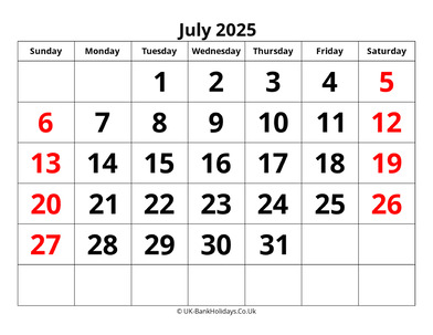 july 2025 pdf uk calendar