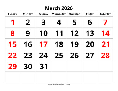 march 2026 pdf uk calendar