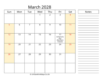 march 2028 uk calendar that work