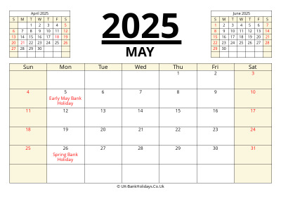 may 2025 printable uk calendar