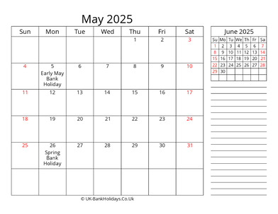 may 2025 uk calendar template