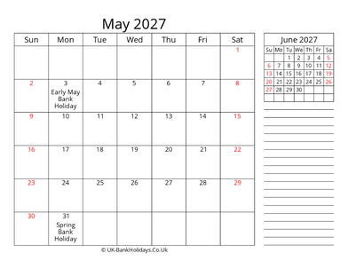may 2027 uk calendar template