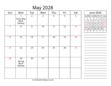 may 2028 uk calendar template