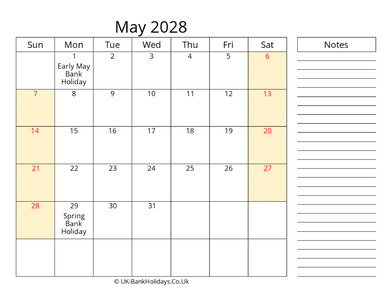 may 2028 uk calendar that work