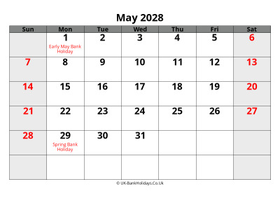may 2028 word uk calendar