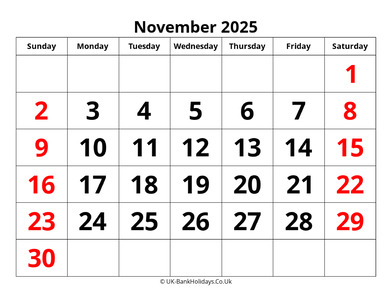 november 2025 pdf uk calendar