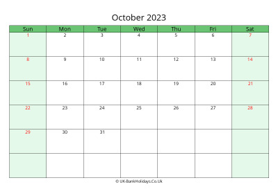 october 2023 uk calendar to print