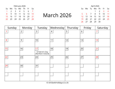 Printable Calendar March 2026