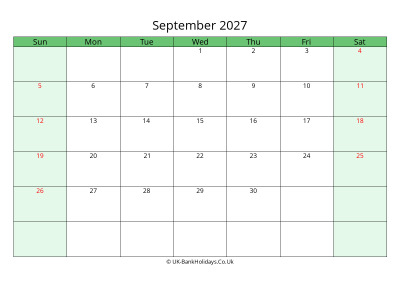 september 2027 uk calendar to print
